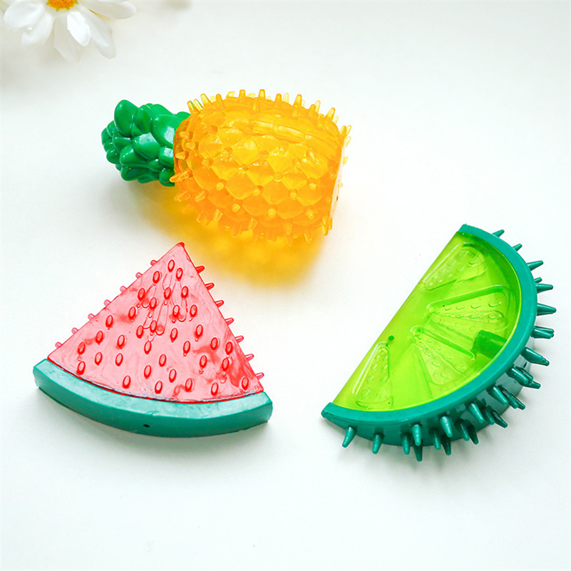 Cooling Chewable Fruit-Shaped Pet Toy for Dogs - Grinds Teeth & Making Sounds Frozen Fruits Toys