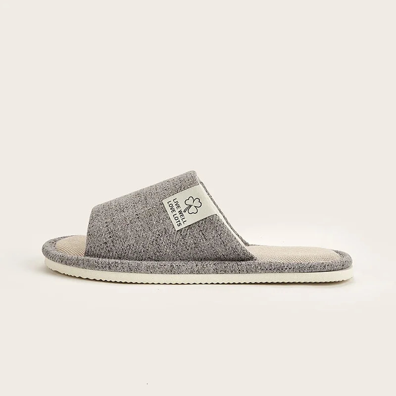 Home Linen Slippers For Men In Spring Autumn Comfortable Bedroom Open-toed Breathable Slippers Mens Womens Shoes Summer 250408