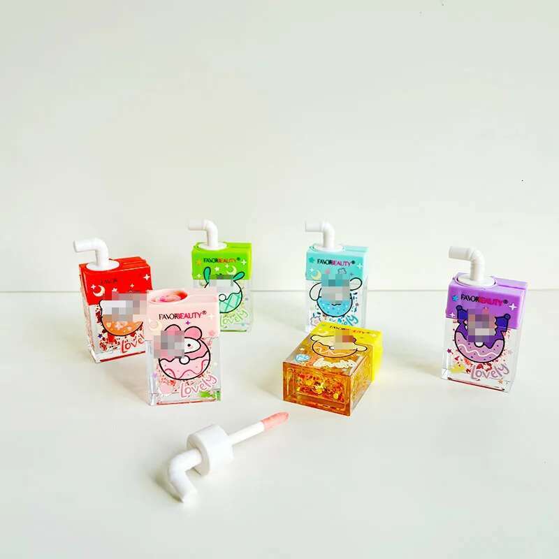 24Pcs Cute Cartoon Shiny Oil Set Lip Gloss Girls Woman Waterproof Longlasting Natural Moisturizing Lips Makeup
