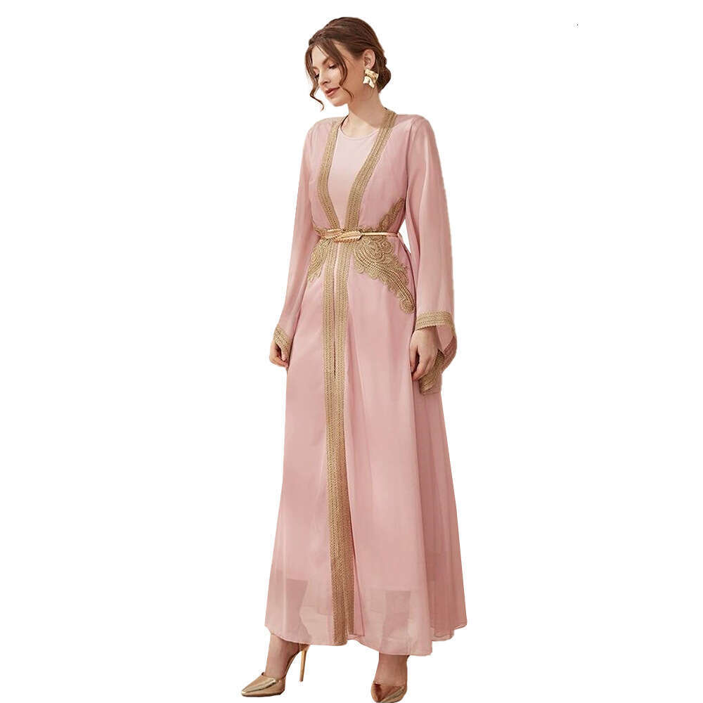 XF-T-21918 2025 Muslim Arabic Middle East Dubai Women's Set High Waist Long Dress