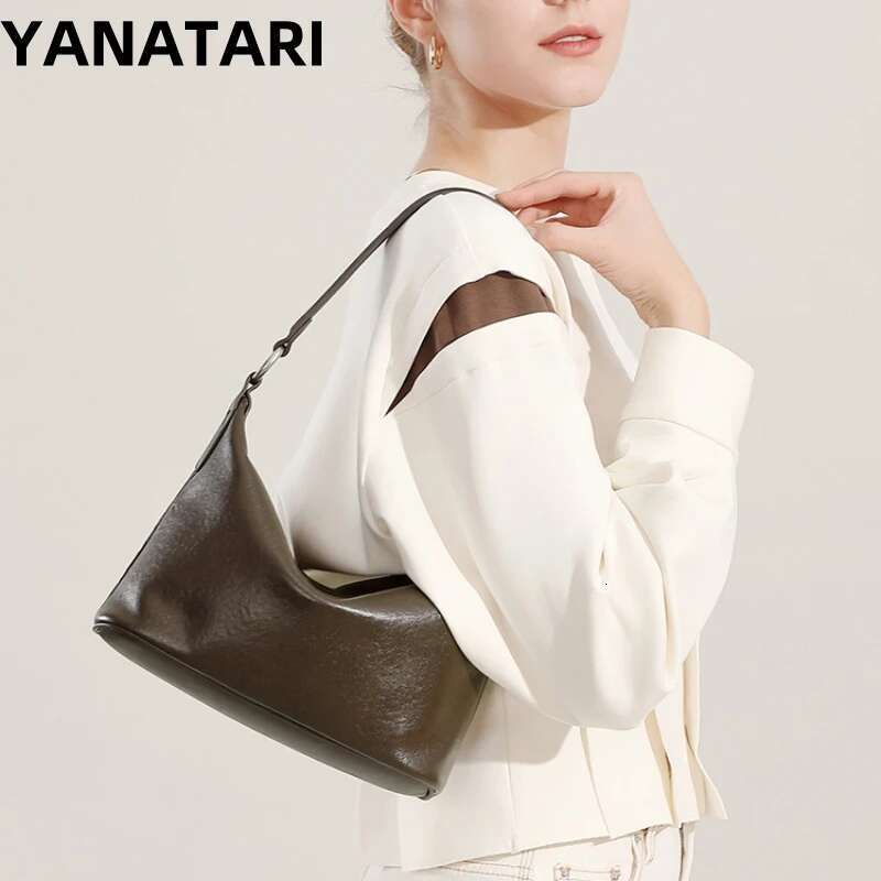 YANATARI Dumpg Leather Soft Leather Large Capacity Minimalist Crossbody Bag Women Female Fashion