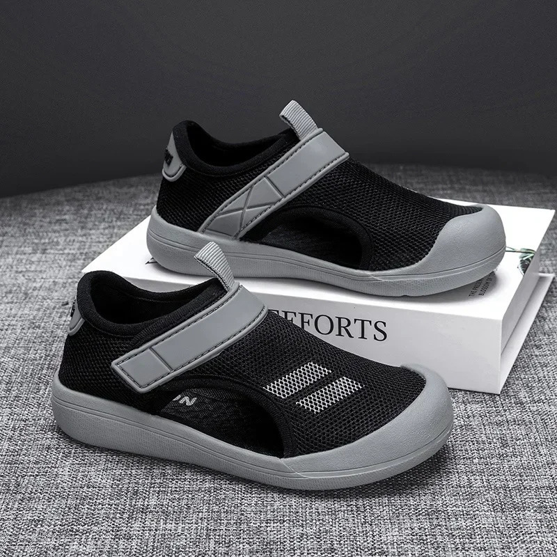 Children Casual Mesh Shoes Boys Beach Sandals Kids Lightweight Closed Toe Baby Sport Sandals for Girls Eu Size 23-36 250408