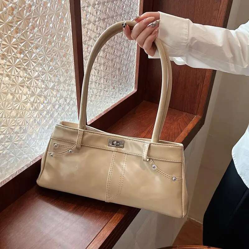As82007 Textured Hand Carry Commuter Trend Shoulder 2025 New Simple And Fashionable Small Square Underarm Women's Bag