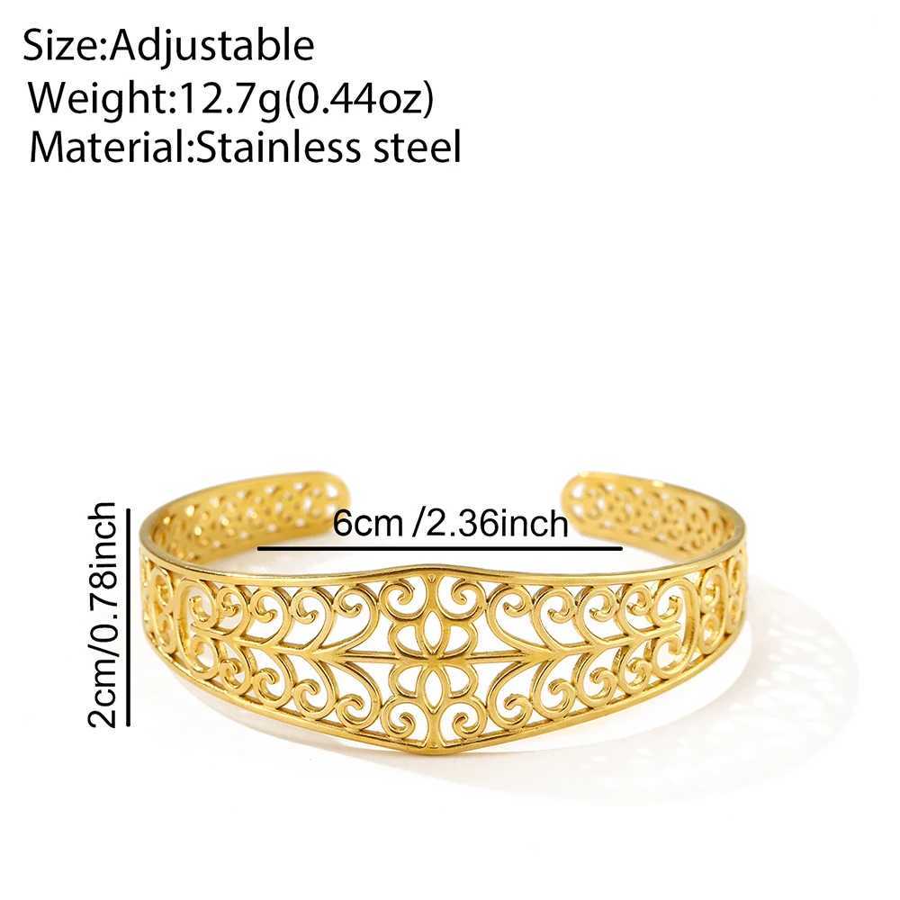 Stainl steel bracelet High-end vintage texture European and hollow carved wers Fine bracelet For Wen JewelryC250408