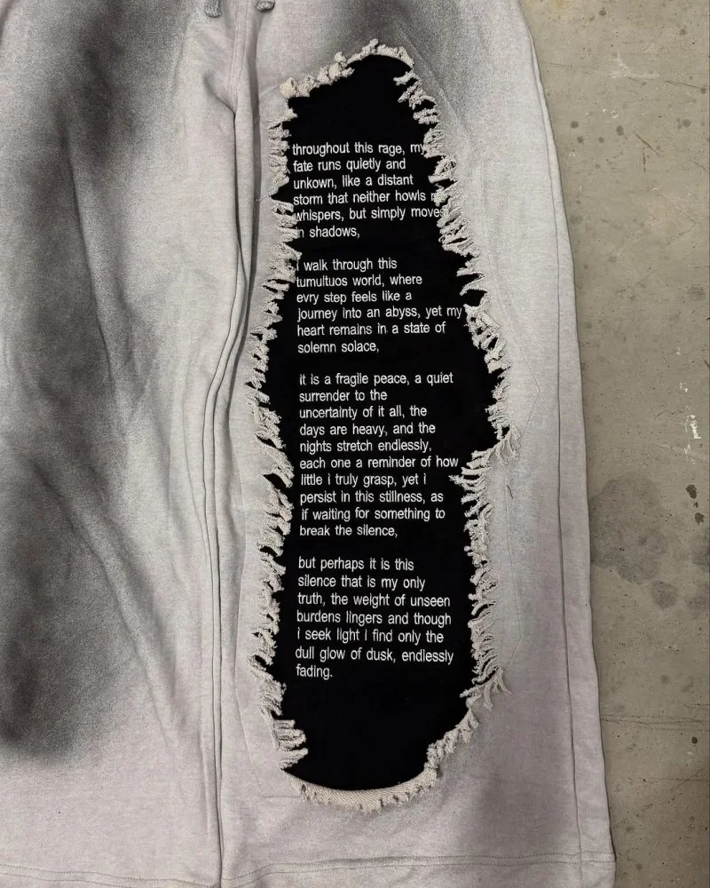 Y2k Fashion Pants Dilapidated Design Trend Hip Hop Mens Slow Running Drag Sports Oversized Cargo Trouser Streetwear 250403