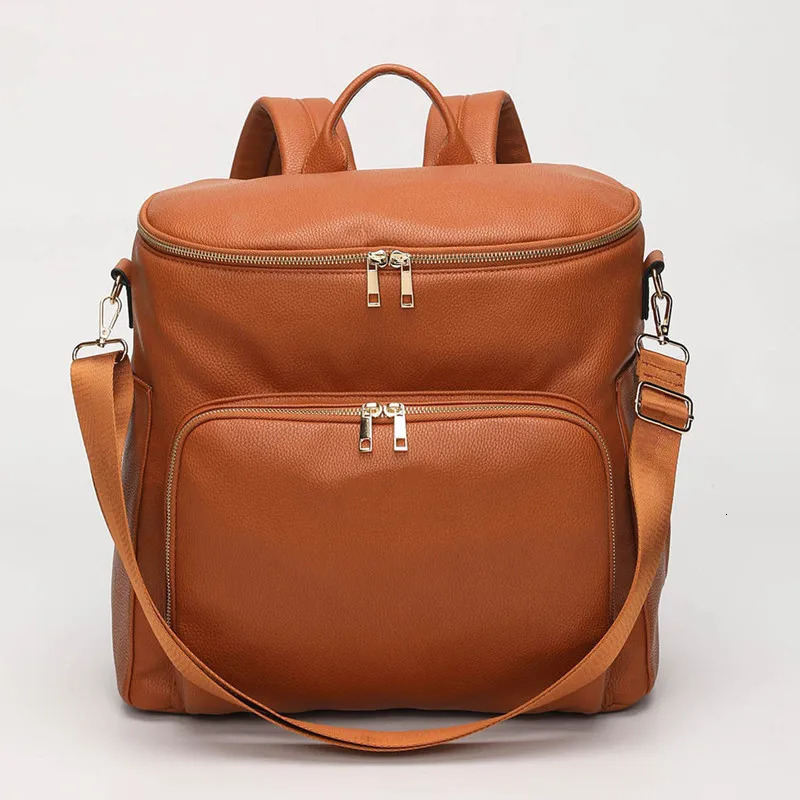 PU Leather Diaper Bag Large Capacity Travel Carry Bag Maternity Bag Stroller Organizer Nappy Changing Bags Diaper pad 250407