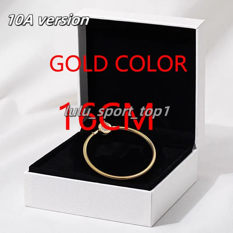 Sparkling Gold Crown O Snake Chain pandoracharm Bracelet Sterling Silver Charm Set pandor bracelets Pandoracharm Women Wedding Jewelry Golden With Retail Box bb0