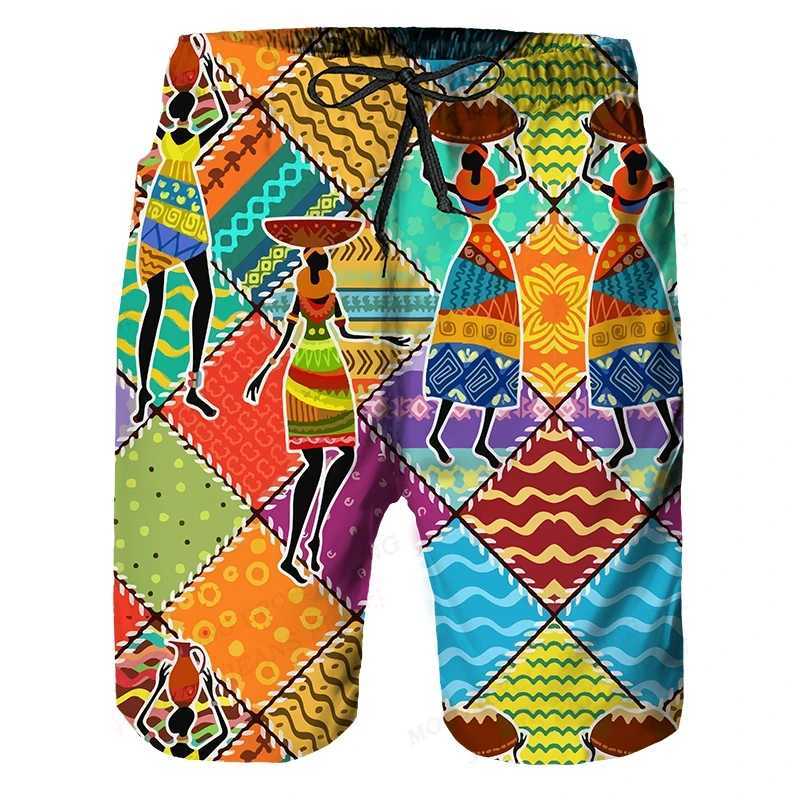 New African Mens Beach Shorts Summer Swimsuit Shorts Mens Surfboard Shorts Quick drying Casual Sportswear Swimming Shorts BoysXJ250407