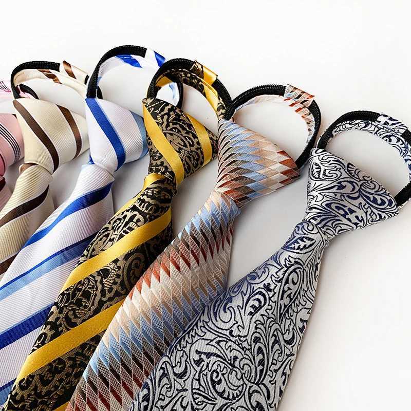 Men Zipper Tie Lazy Ties Fashion 8cm Business Necktie For Man Skinny Slim Narrow Bridegro Party Dress Wedding Necktie Present X250407
