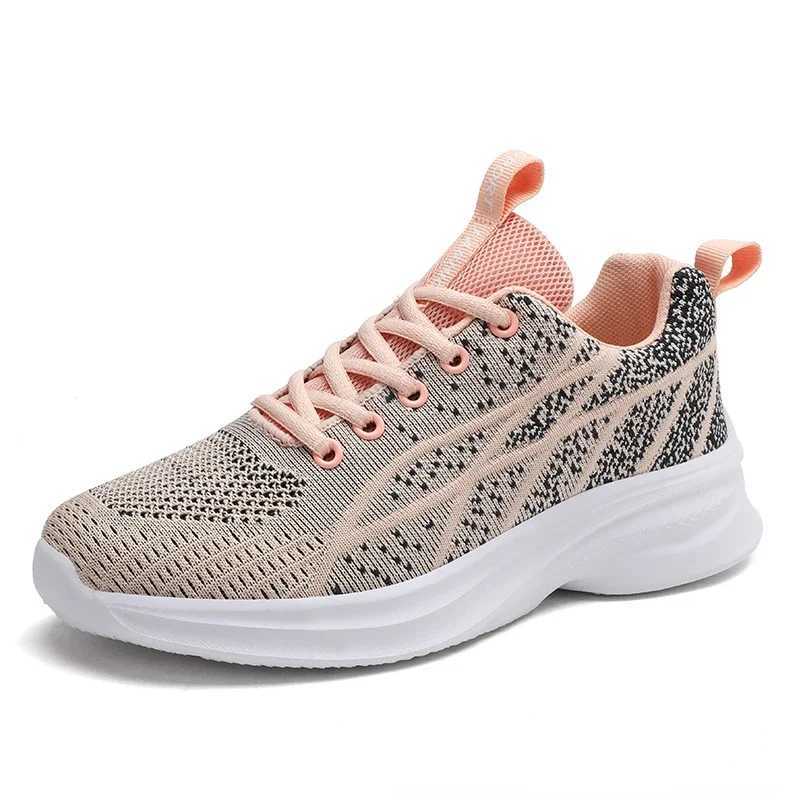 Womens mesh breathable sports shoes fashionable lightweight running shoes womens outdoor sports shoes flat Casua W250407