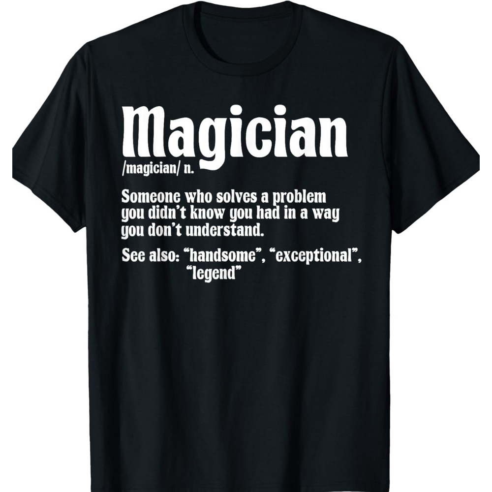 T shirt for Mens Magician Illusionist Magic Perfomer Magical Card Tricks Graphic Tee Casual Tops Clothes Short sleeve