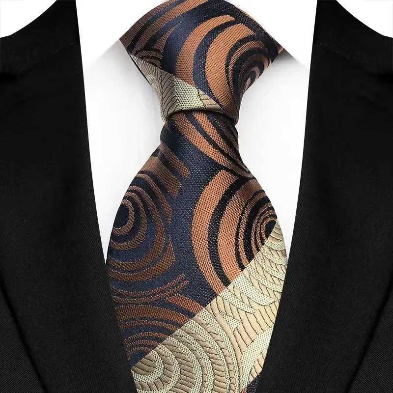 New Mens Classic Floral Tie Luxury Stripe 8cm Jacquard Neck Tie Necktie For Men Business Wedding Party Daily Wear Accessory X250407