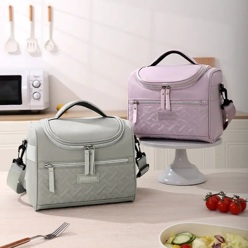 womens shoulder insulation bag ice pack bento large capacity thick food refrigeration student lunch box 250401