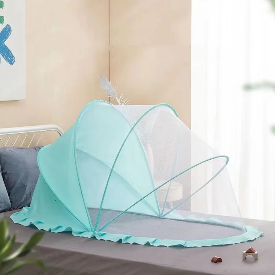 Baby bed mosquito net born without bottom folding baby canopy Mongolian yurt ordinary baby mosquito net baby accessories 250408