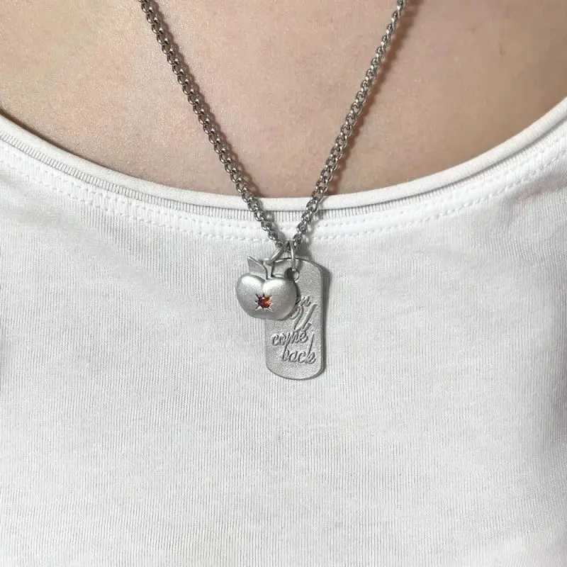 Love And Deepspace Caleb Same Stainless Steel Anime Style Solid Necklace Non Fading Titanium Steel Square Brand Necklace PeripheC250407