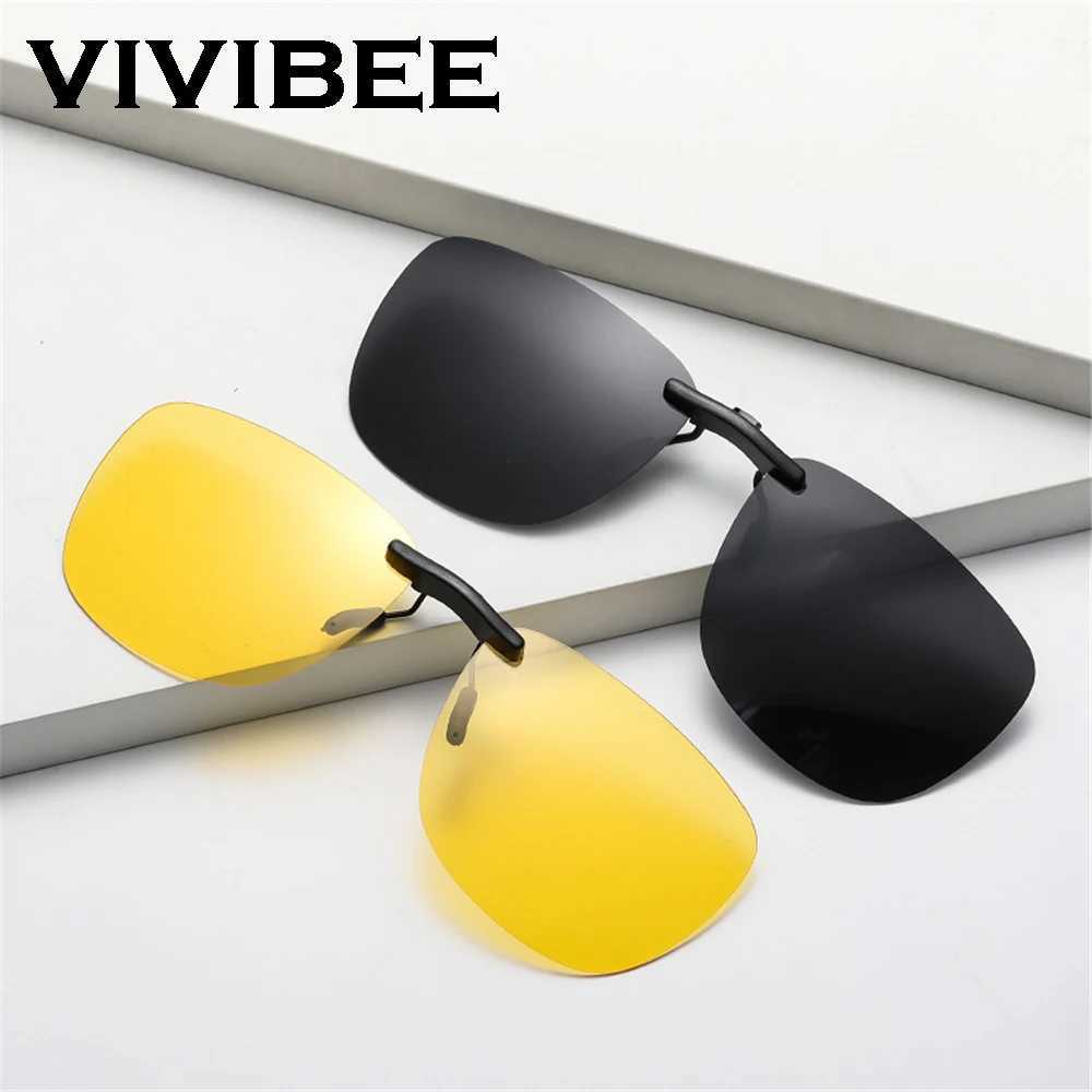 VIVIBEE Driving Clip on Sunglasses Unisex Sunglasses Men Polarized Women Night Vision Fishing UV400 Outdoor Sunglasses W250408