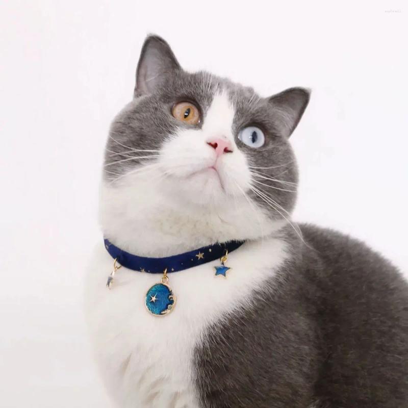 1pc-Cute Cat Pendant Necklace Printed Star Puppy Collar Lobster Clasp Adjustable Extension Chain Pet topstamp