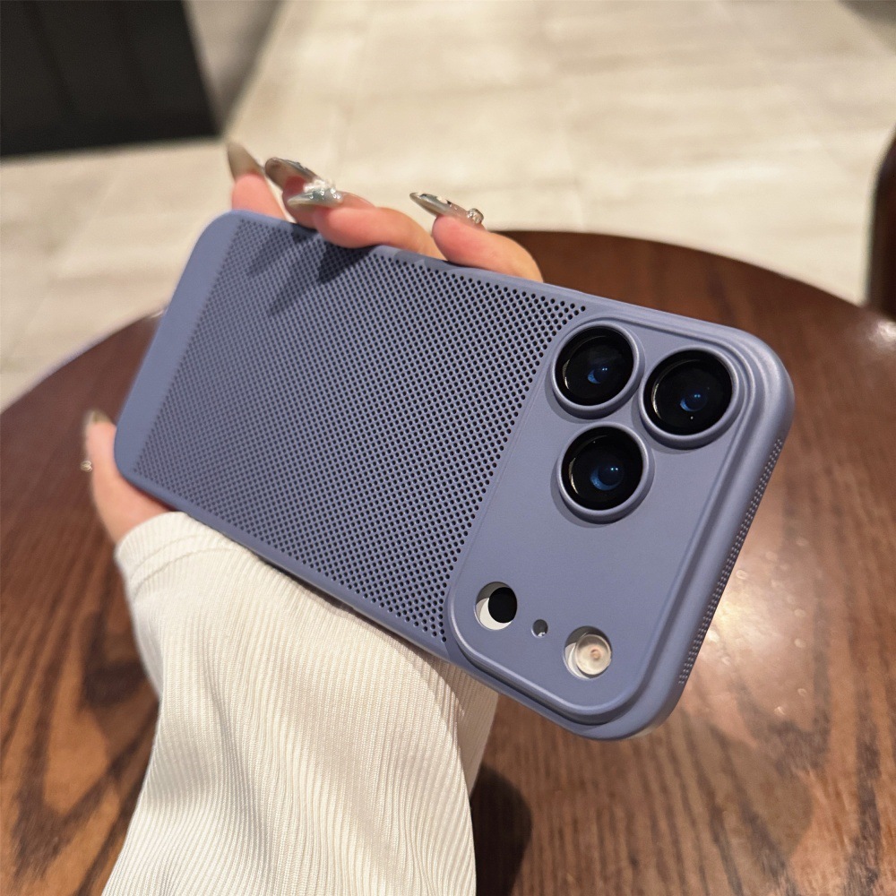 Cooling Mesh Solid Color Phone Case Compatible with iPhone 17/16 Personalized Protective Cover iPhone 15/14 Pro
