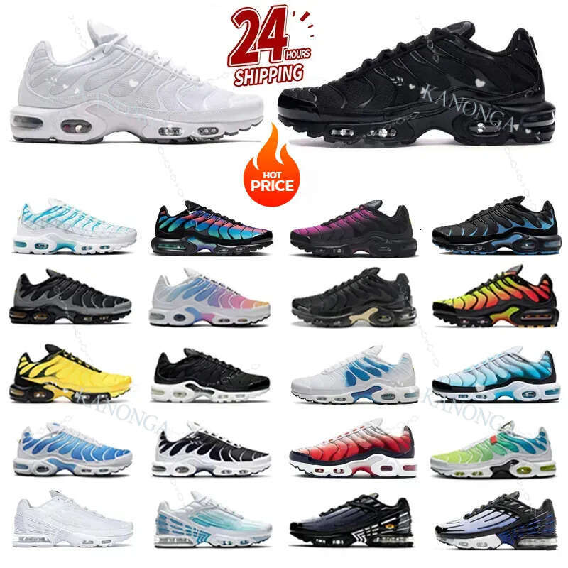 Free Shipping 3 Running Shoes Men Women Triple White Black Sky Blue Gradient Dusk Unity S Plus Tnss Tennis Breathable Mens Trainers Outdoor Sports Sneakers