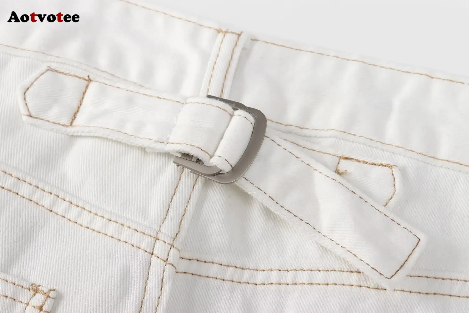 Aotvotee White Wide Leg Womens Jeans SpringSummer High Waist Casual Office Elegant Trouser 250407