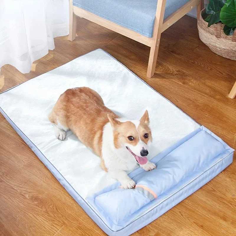 Summer Pet Cool Mattress Orthopedic Memory foam Pet sofa with heat dissipation breathability waterproof detachable and washable Y250407