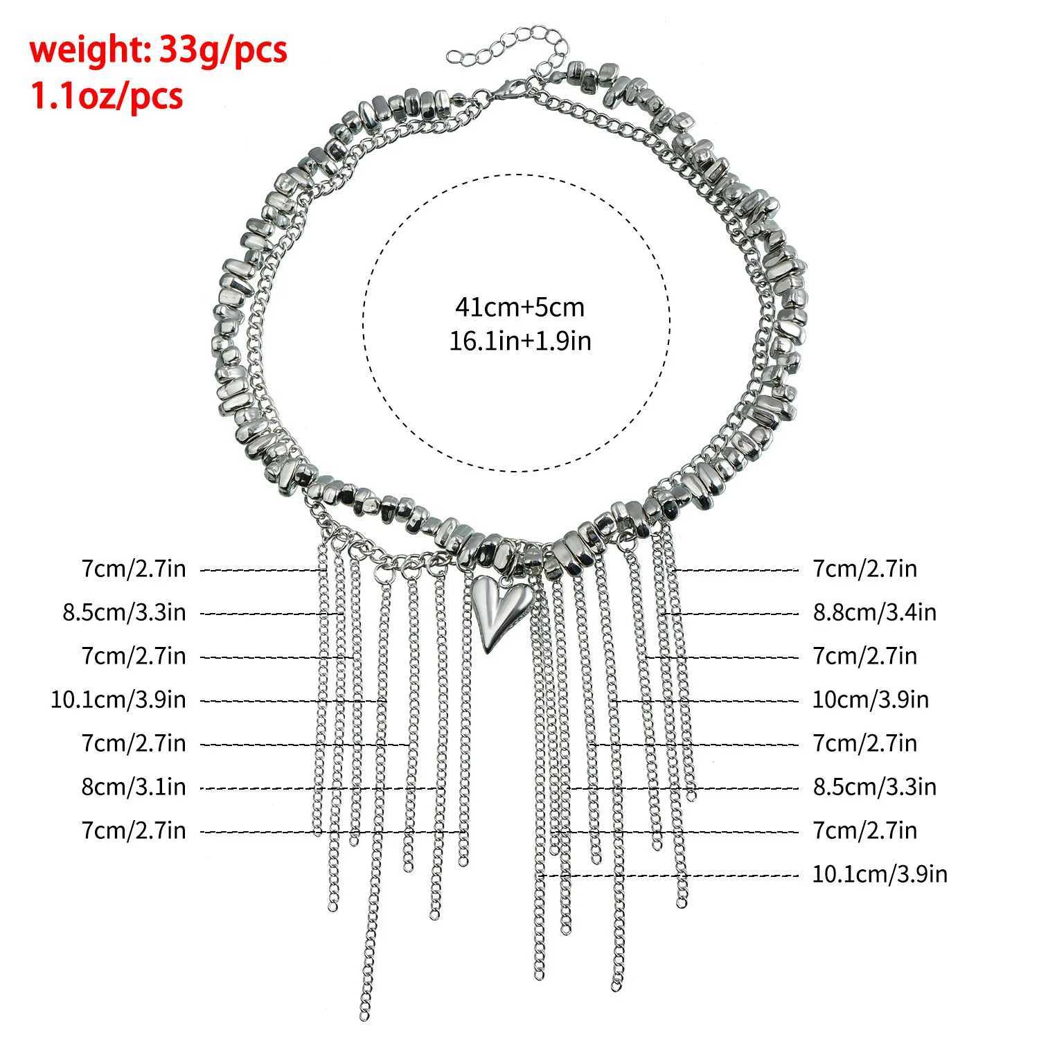 New Fashion Trend Accessories Ins Stainless Steel Texture Love Tassel Necklace for Women Party Jewelry Festivals GiftC250407