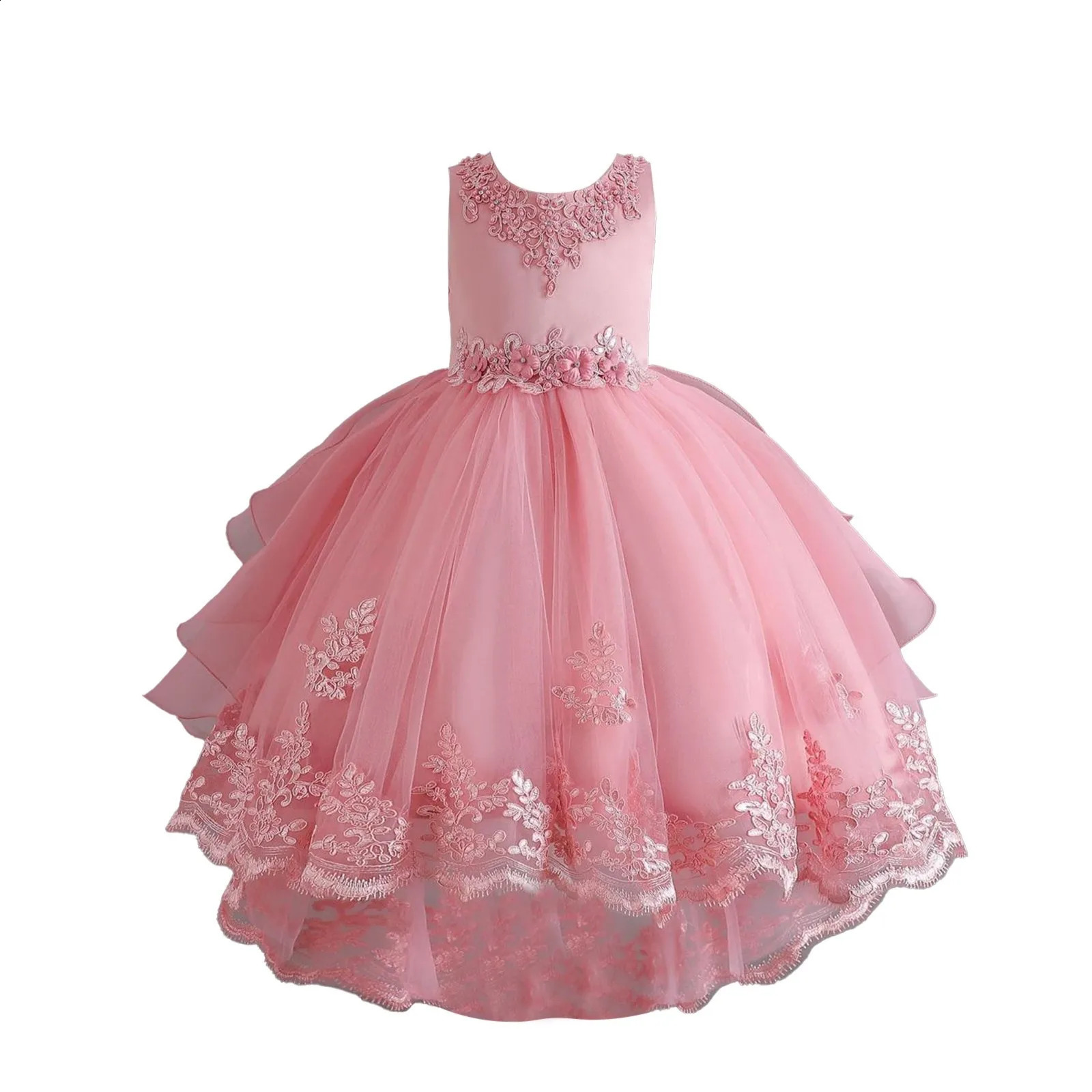 Childrens Dress Train Wedding Dress Girl Flower Child Piano Performance Dress Kids Dress Long Frocks for Girls 4 Years 250408