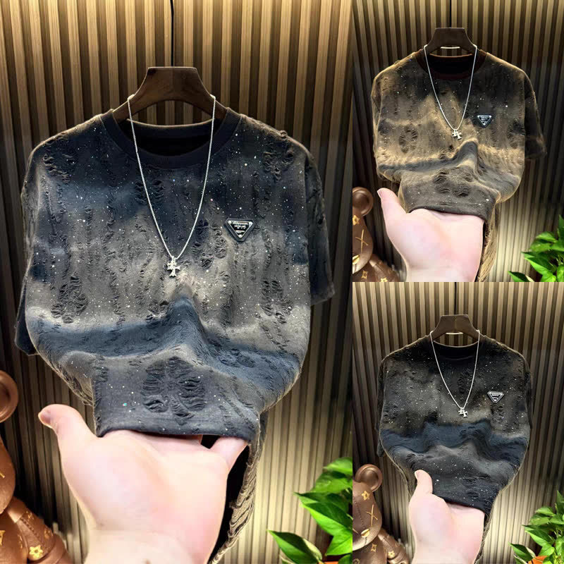 2025 New Designer T-shirt Outdoor Sports Top American short for men's summer haute couture loose fashion label half sleeved printed T-shirt cotto