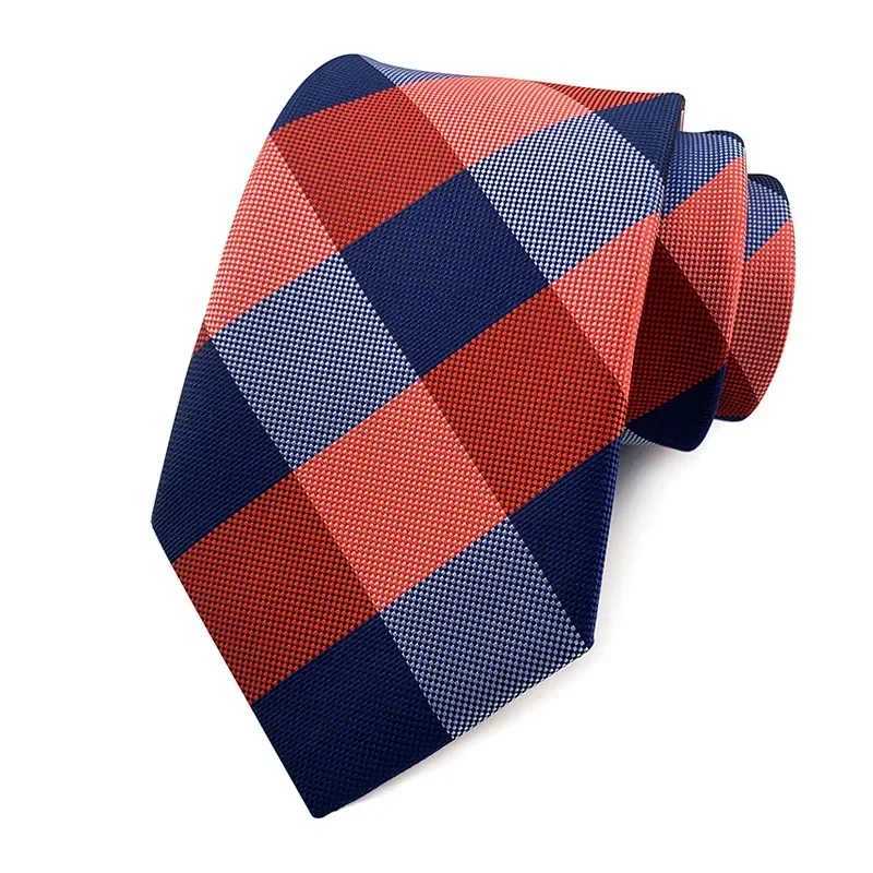 8cm Jacquard Woven Necktie for Men Classic Check Plaid Ties for Wedding Business Suit Gravatas Para Hens Accessories X250407