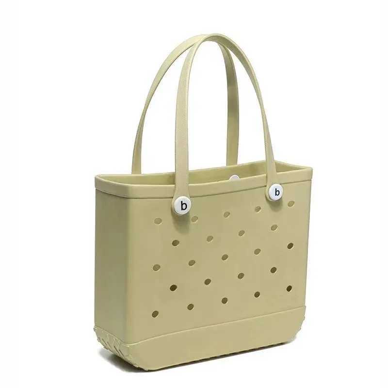 Fi Large Beach Bag EVA Rubber Waterproof Storage Basket Travel Shopping Handbag Wen Shoe Solid Color Jelly Bag Y250409WRGFD