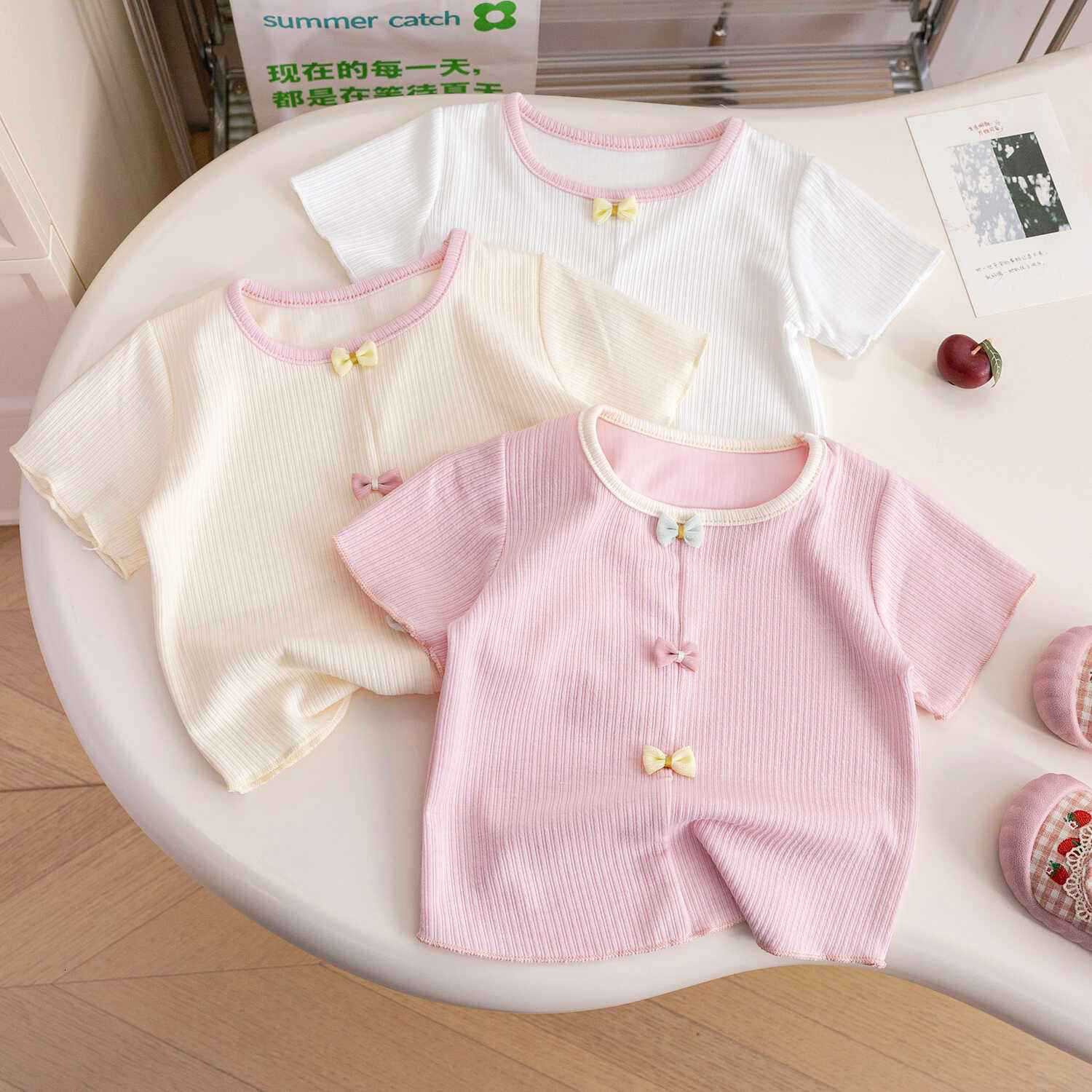 Ddmyshoesvip Girls Short Sleeved T Shirt Outfit New Stylish Baby Girl Top Small Thin Summer Children S Clothing