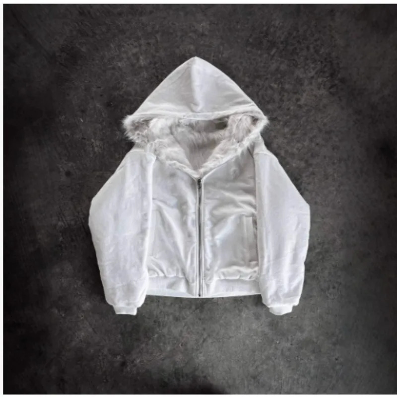 Autumn and Winter Oversized Thickened Warm Black Reversible Faux Fur Parka Coat Men with Hood Zipper Fluffy Jacket Hooded Coat 251105