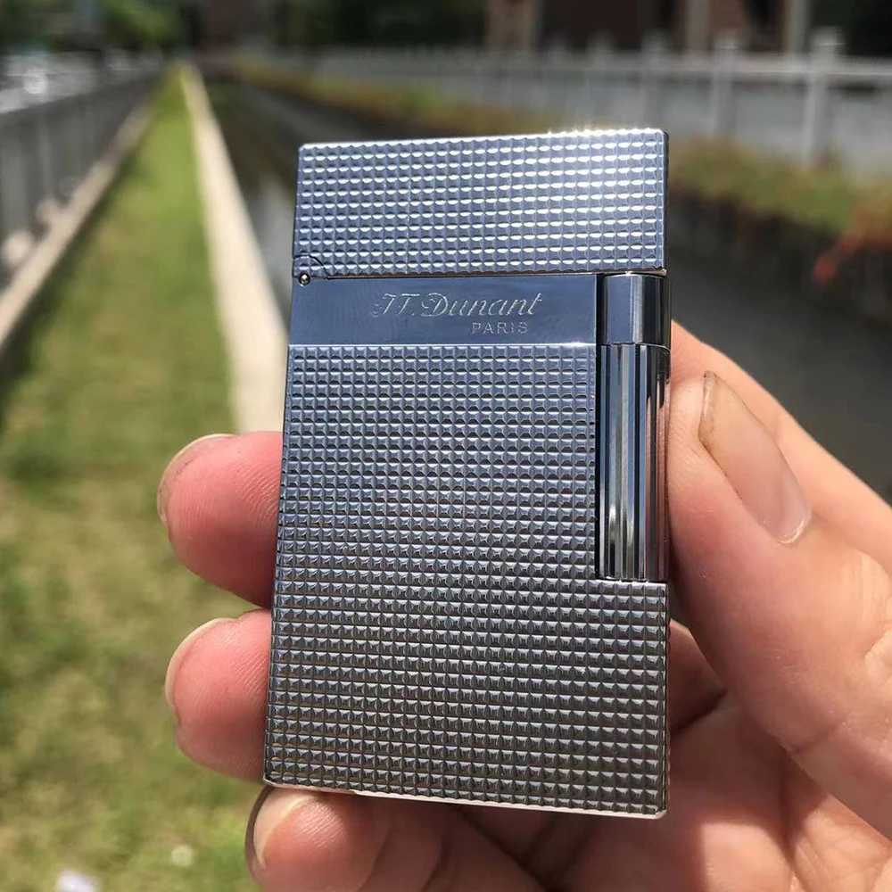 JT Dunant Lighter Flat tone Butane Gas Lamp Classic Carving Smoke Small Tool Fashion Cigar Accessories Direct Shipping CustomizationXJ250407