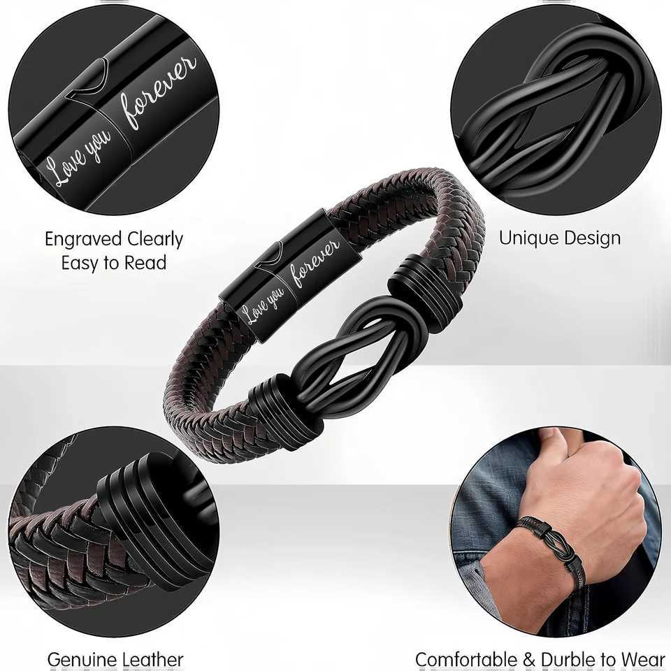 Vntines Day Gifts for Him Birtay Gifts for Man To My Man Gift Bracelets for Man Leather Bracelets for Boyfriend HusbandC250408