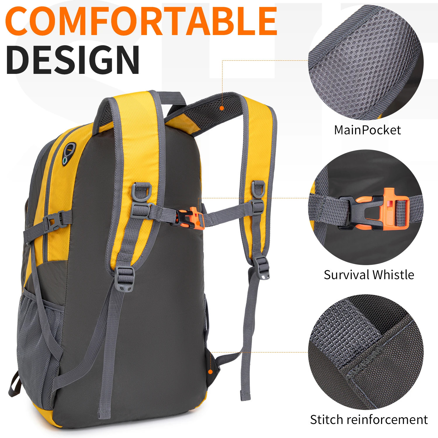 Ultra-Lightweight Packable Hiking Backpack Foldable Waterproof Camping Outdoor Sports 40L 250407