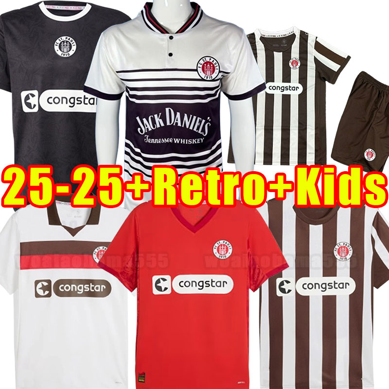 Men Kids 25 26 ST Pauli SOCCER JERSEYS HOME AWAY ST.Pauli BECKER 20 IRVINE 7 KYEREH 17 HARTEL 30 SMITH 8 PAQARADA 23 MEDIC 18 FOOTBALL SHIRTS 2025 2026 retro 1997 1998