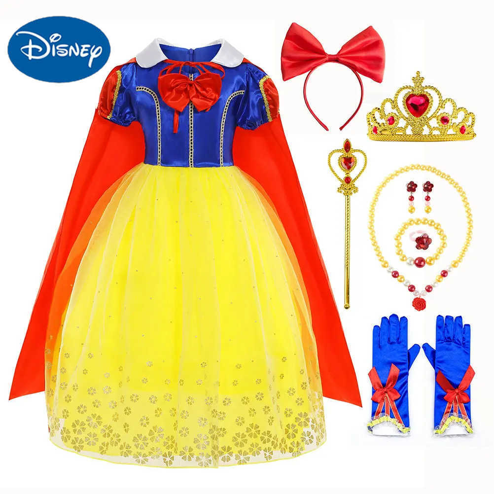 Disney Summer Princess Dress Snow White Dress Girl Puff Sleeve Childrens Dress Childrens Party Birthday Fancy Dress Vestitos X250408