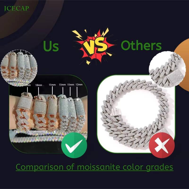 Fine Jewelry 12MM 2Rows 925 Sterling Silver Moissanite Chain Iced Cuban Bracelet for Men Women Elegant Bangles Bracelets