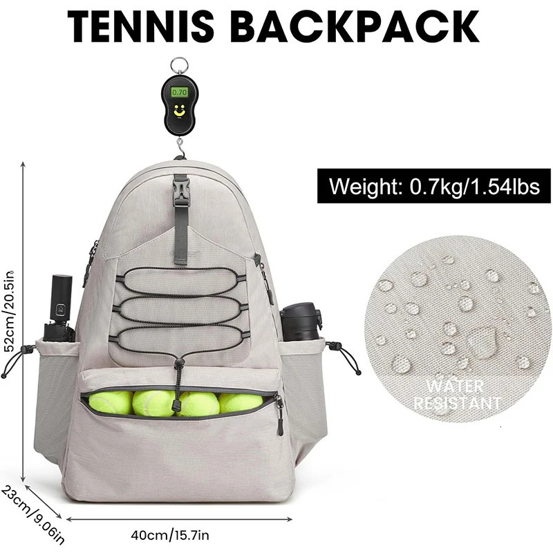 Tennis Bag Portable Tennis Backpack Large Capacity Ball Pack Racket Storage Daypack Outdoor Pickleball Bag with Shoe Compartment 250402