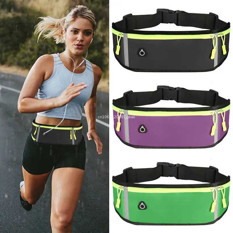 Mens sports running phone case waist bag waterproof and comfortable bicycle running bag safety reflective tape sports belt Z250407