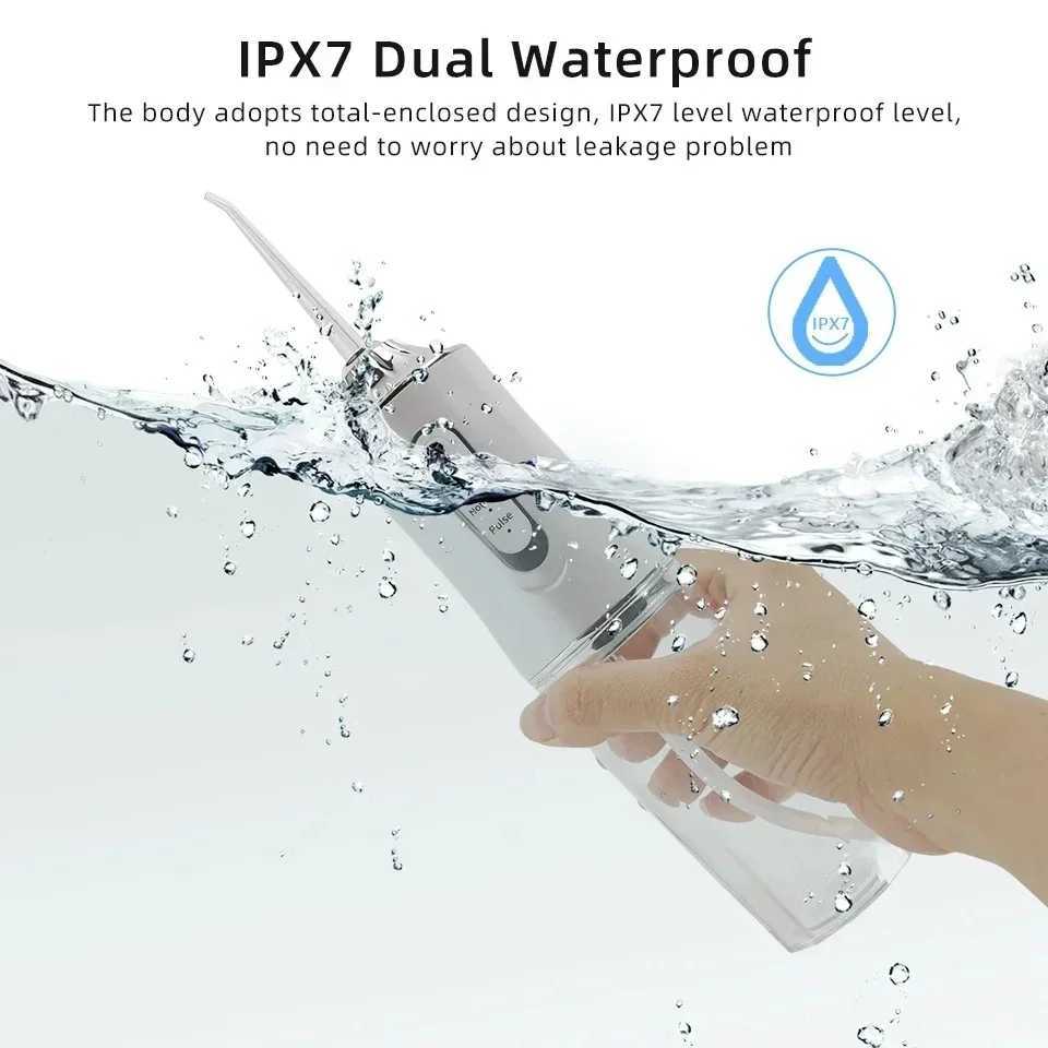Intelligent electric oral irrigator with 4 nozzles and 3 modes USB charging nozzles teeth cleaner M250408