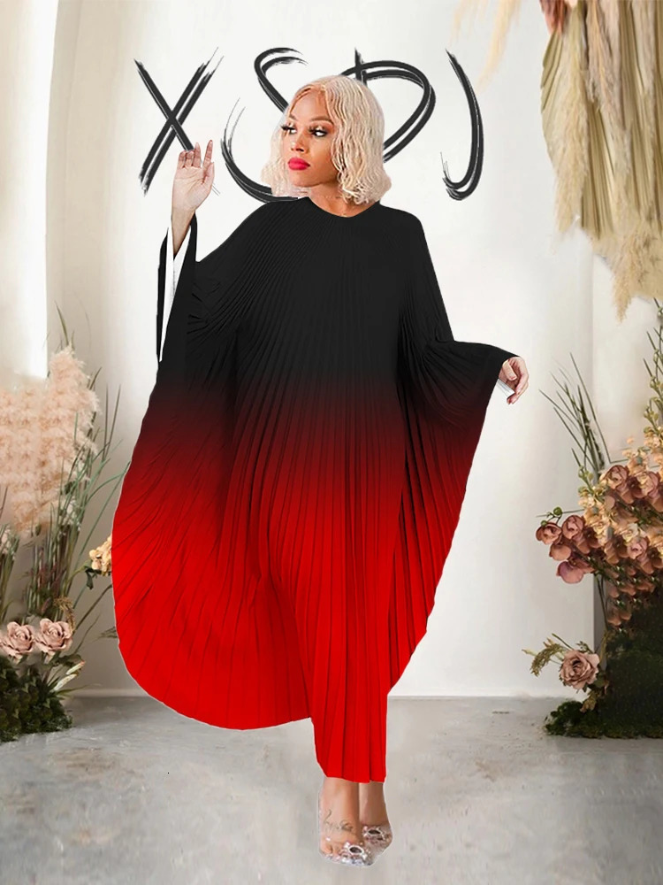 Elegant and beautiful womens party dress batwing pleated loose sexy plus size 4xl wholesale direct 250401