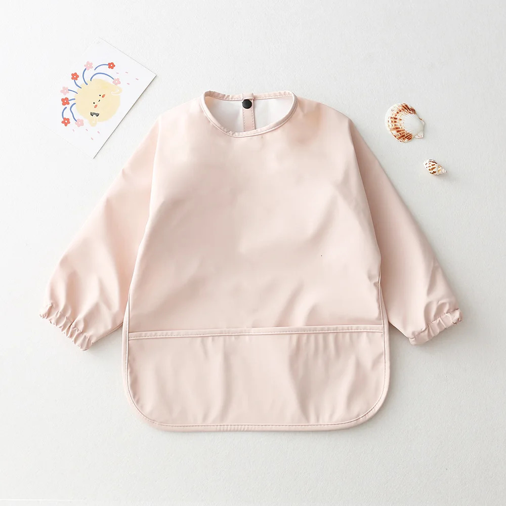 Solid Color Baby Pu Anti Dressing Eating Clothes Bib Super Soft Waterproof Baby Dirt Proof Feeding Clothe Soft Toddler Clothing 250408