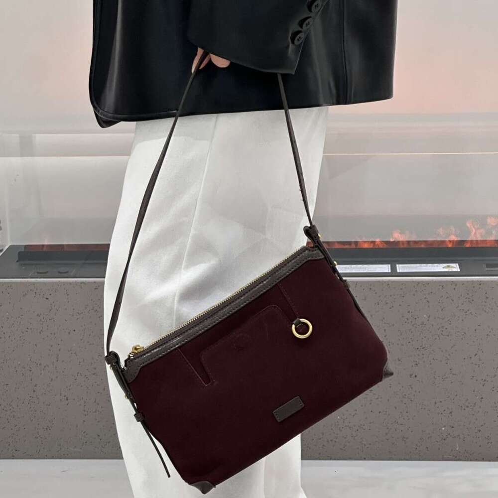 Luxury Bag Designer Niche Women's Vagabond Bag Suede Underarm Shoulder Bag Leather Envelope Dumpling Tote