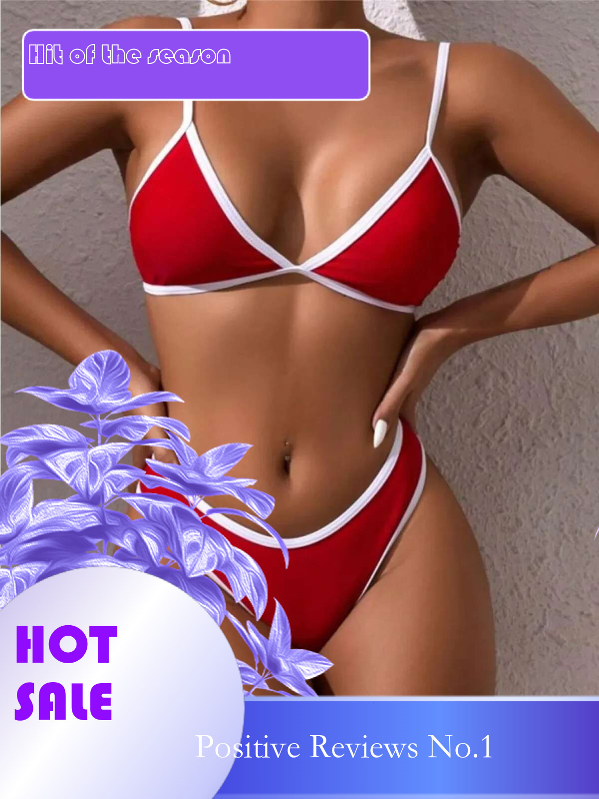 Dongdumaoyi Fashion Contrast Color Swimsuit For Women Sexy V Neck Suspender Mini Bikini Set High Waist Backless Beach Vacation Swimwear