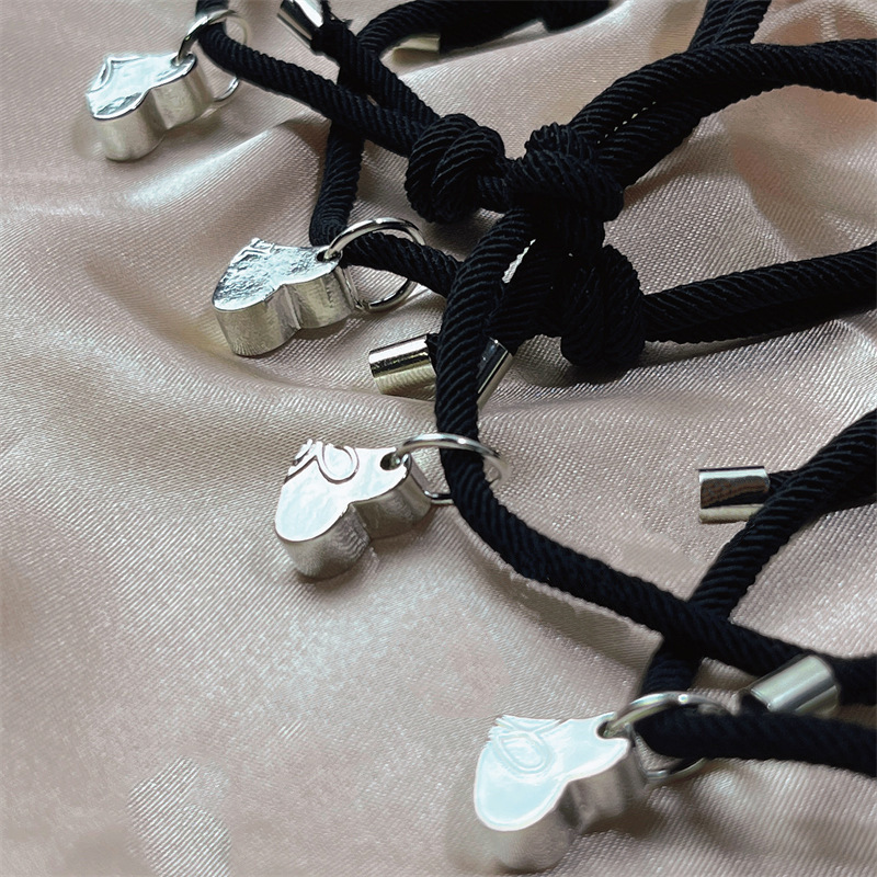 Fashion friends, family members, four people, love, magnet attraction bracelet, creative weaving, hand rope