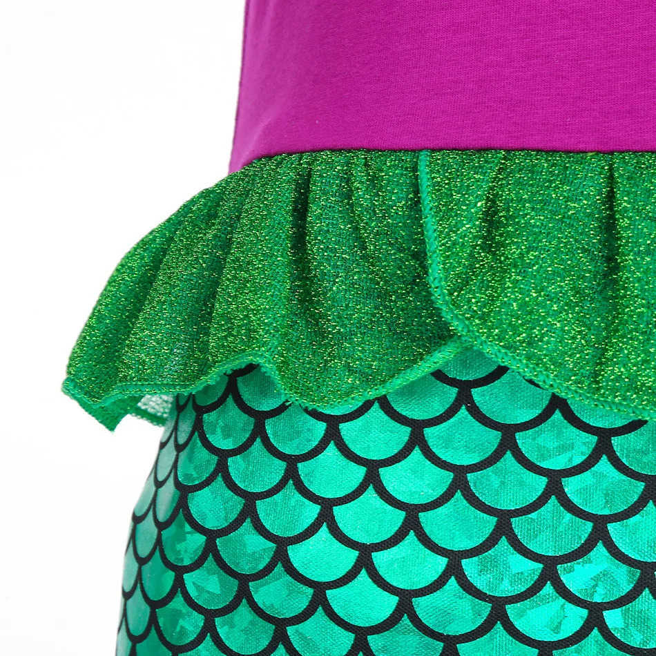Disney Girl Role Playing Little Mermaid Ariel Ball Princess Costume Childrens Summer Casual Dress Halloween Birthday Party Dress up 2024 X2504081