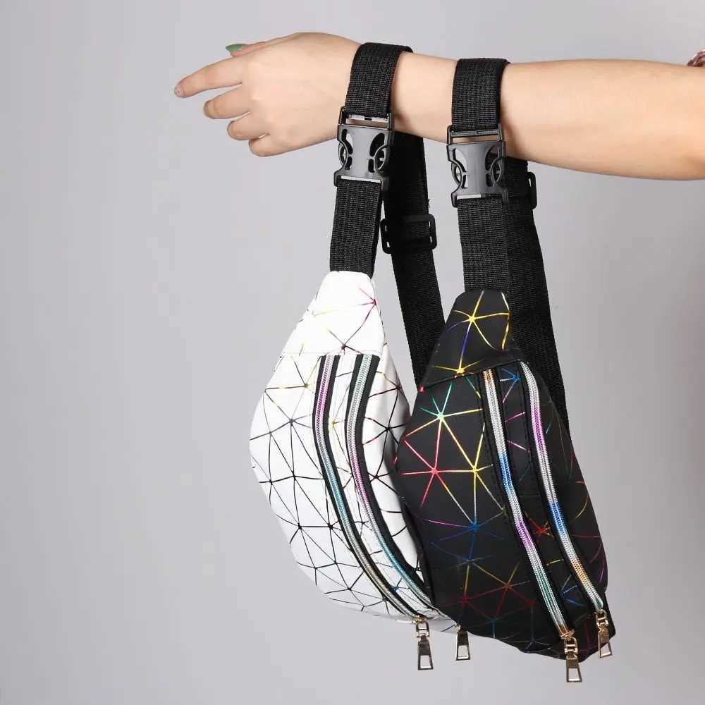 Fashion Geometric Pattern Money Bag Womens Waist Bag Fanny Bag Fanny Bag Hip Money Bag Laser Belt Bag Z250407