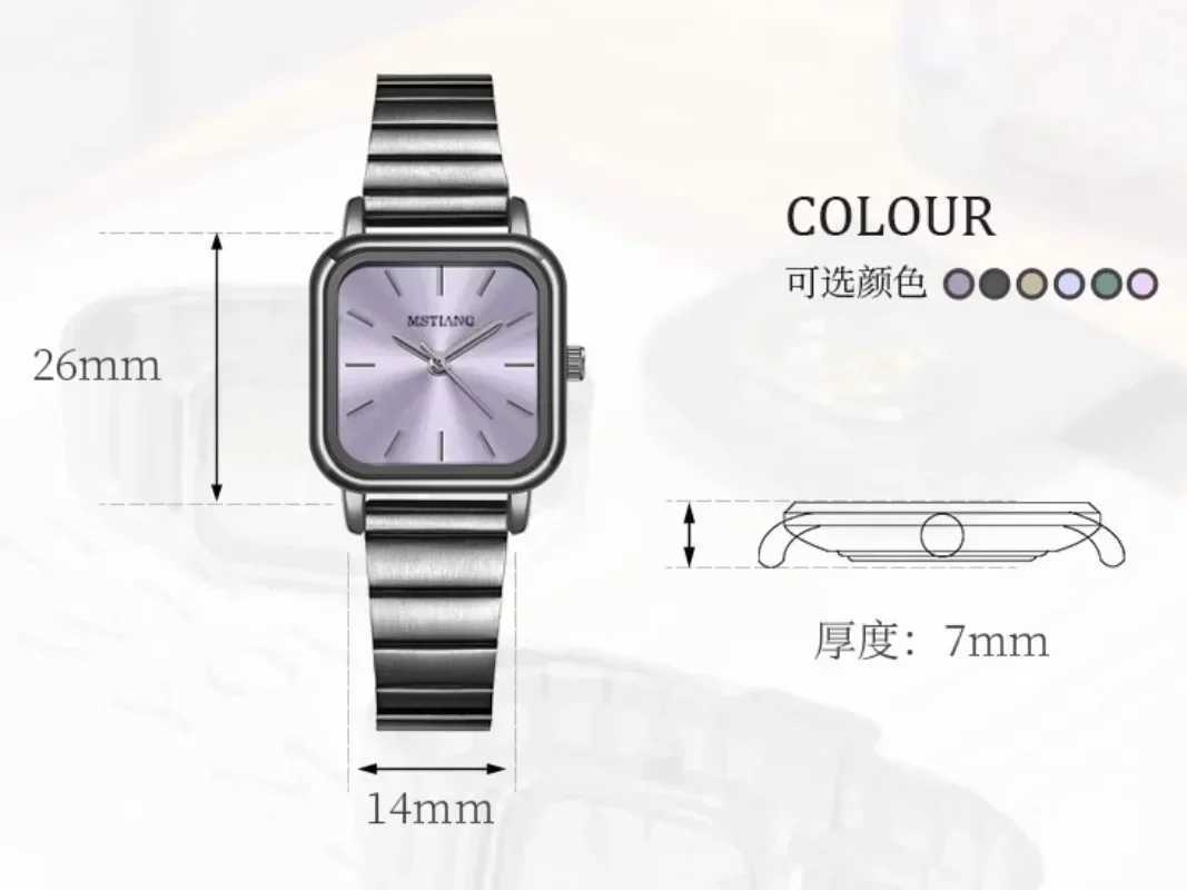 Hot selling luxury brand black womens watch fashion quartz watch womens adjustable stainless steel strap watch Reloj MujerT250408