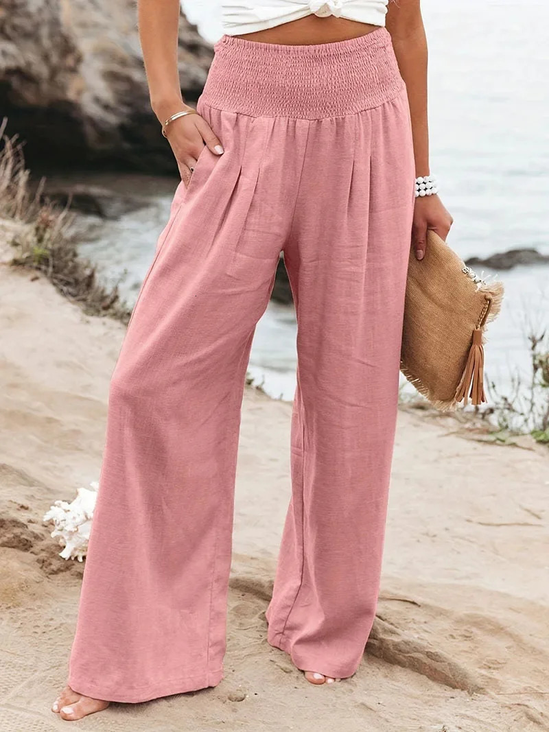 spring womens casual pants style comfortable mid waist 250407
